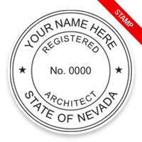 This professional architect stamp for the state of Nevada adheres to state regulations and provides top quality impressions. Orders over $75 ship free.