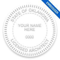 This professional architect embosser for the state of Oklahoma adheres to state regulations and makes top quality impressions. Orders over $75 ship free.