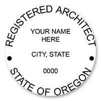 This professional architect stamp for the state of Oregon adheres to state regulations and makes top quality impressions. Orders over $45 ship free.