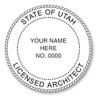 This professional architect stamp for the state of Utah adheres to state regulations and makes top quality impressions. Orders over $60 ship free.