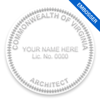 This professional architect embosser for the state of Virginia adheres to state regulations and makes top quality impressions. Orders over $75 ship free.