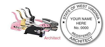 This professional architect embosser for the state of West Virginia adheres to state regulations and makes top quality impressions. Orders over $75 ship free.