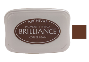 This 3-3/4" x 2-5/8" stamp ink pad comes in coffee bean and is excellent for use on many surfaces. Acid free. Ships in 1-2 business days!