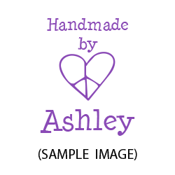 Customize Handmade By with Peace Heart stamp. Impression size is 1-1/2" square and is available on 4 mounts! Fast and free shipping on orders over $100!