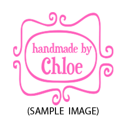 Customize this Curly Frame Handmade By stamp with your name on your choice 4 mount options. Great for handmade creations! Orders over $60 ship free!