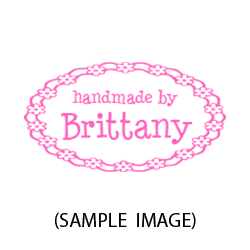 Customize this Handmade By w/ floral wreath stamp with your name or company info in your choice of 5 mounts options! Free shipping on orders over $75!