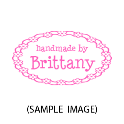 Customize this Handmade By w/ floral wreath stamp with your name or company info in your choice of 5 mounts options! Free shipping on orders over $100!