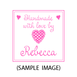 Customize this Handmade With Love By stamp with your name or company info. On your choice of 4 mount options! Free shipping on orders over $75!