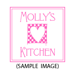 Customize this Kitchen with Heart in Checkered Box stamp with your name and choose from 4 mount options! Free shipping on orders over $60!
