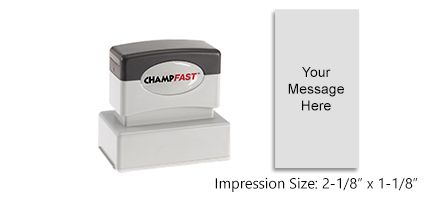 The XL-125 vertical quick-dry stamp can be personalized with up to 5 lines of text or custom artwork. Available in 3 ink colors. Works great on glossy surfaces.