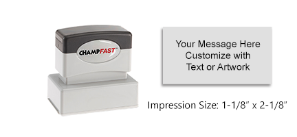 The XL-125 quick-dry stamp can be personalized with up to 5 lines of text or custom artwork. Available in 3 ink colors. Works great on glossy surfaces.