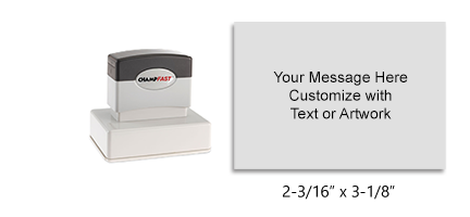 Design this 2-3/16” x 3-1/8” ChampFast XL-225 pre-inked stamp w/ up to 11 lines of text/art. Available in 3 ink colors and is an essential home & business tool.