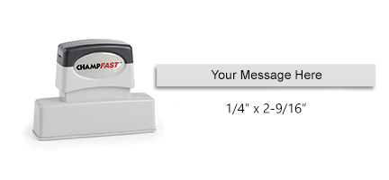 Customize this pre-inked ChampFast XL-55 with 1 line of text only, available in 3 ink colors. Prefect for one-lined messages or e-mail addresses!