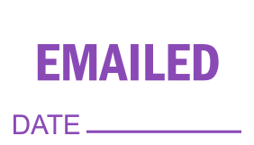 This EMAILED with DATE self-inking stock stamp can be customized with 11 ink colors, 6 of which are premium inks and 4 sizes. Orders over $100 ship free!