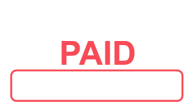 This PAID w/ BOX self-inking stock stamp can be personalized when you order it by choosing one of 4 mount sizes and 11 ink colors. Orders over $100 ship free!