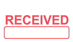 This RECEIVED With Box self-inking stock stamp can be ordered on your choice of 4 mount sizes and with one of 11 ink colors. Orders over $100 ship free!