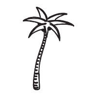 Palm tree self-inking rubber stamp available in your choice of 4 sizes and 11 ink colors. Clear impressions. Re-ink with Ideal ink. Orders over $75 ship free.