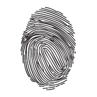 Fingerprint self-inking rubber stamp available in your choice of 4 sizes and 11 ink colors. Refillable w/ Ideal ink. Online orders over $100 get free shipping.
