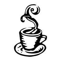Detailed coffee mug with steam self-inking rubber stamp available in your choice of 4 sizes and 11 ink colors. Refillable. Orders over $100 ship free!