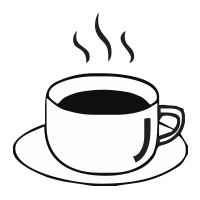 Coffee mug with saucer self-inking rubber stamp available in your choice of 4 sizes and 11 ink colors. Refillable with Ideal ink. Orders over $100 ship free!