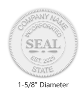 Customize this Incorporated Embosser with your company name, date established, and state of business and choose from 7 mounts. Orders over $60 ship free!