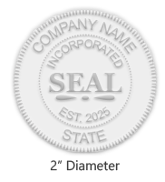 Customize this Incorporated Long Reach Embosser with your company name, date established, and state of business. Orders over $60 ship free!