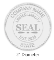 Customize this Limited Liability Long Reach Embosser with your company name, date established, and state of business. Orders over $60 ship free!