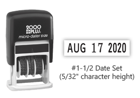 This easy to use self-inking micro dater has an impression size of 3/8" x 5/32" and has 6 year bands included. This non-customizable stamp comes in black ink.