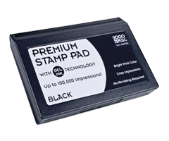 This 2-3/4" x 4-1/4" premium gel stamp pad comes in black and lasts for up to 100,000 quality impressions. No re-inking required. Orders over $45 ship free!