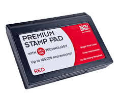 This 2-3/4" x 4-1/4" premium gel stamp pad comes in red and lasts for up to 100,000 quality impressions. No re-inking required. Orders over $45 ship free!