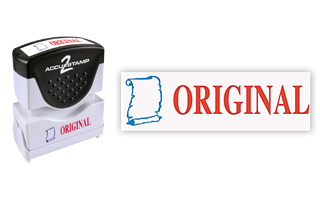 This pre-inked ORIGINAL message stamp comes in a two-color, red/blue, option and has a shutter action dust cover to deliver a crisp impression each time.