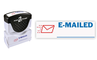 This pre-inked E-MAILED message stamp comes in a two-color, red/blue, option and has a shutter action dust cover to deliver a crisp impression each time.
