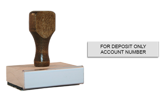 Endorse your checks w/ a quick & easy bank deposit wood hand stamp. Customize up to 2 lines of text. Stamp pad not included. Free shipping on orders over $100!