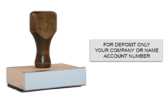 Endorse your checks w/ a quick & easy bank deposit wood hand stamp. Customize up to 3 lines of text. Stamp pad not included. Free shipping on orders over $75!