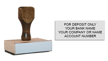 Endorse your checks w/ a quick and easy bank deposit wood hand stamp. Customize up to 4 lines of text. Ink pad not included. Free shipping on orders over $75!