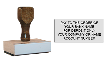 Endorse your checks w/ a quick & easy bank deposit wood hand stamp. Customize up to 5 lines of text. Stamp pad not included! Free shipping on orders over $75!