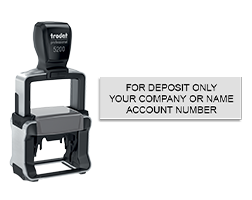 Endorse your checks with a quick and easy bank deposit Heavy Duty Trodat stamp. Customize up to 3 lines of text. Free shipping on orders over $75!