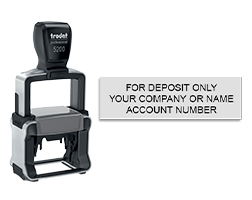 Endorse your checks with a quick and easy bank deposit Heavy Duty Trodat stamp. Customize up to 3 lines of text. Free shipping on orders over $100!