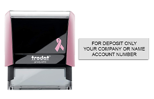 Endorse your checks with a quick and easy bank deposit self-inking Pink stamp. Customize up to 3 lines of text. Free shipping on orders over $75!