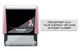 Endorse your checks with a quick and easy bank deposit self-inking Pink stamp. Customize up to 3 lines of text. Free shipping on orders over $100!