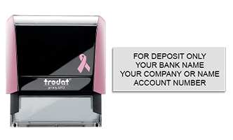Endorse your checks with a quick and easy bank deposit self-inking Pink stamp. Customize up to 4 lines of text. Free shipping on orders over $75!