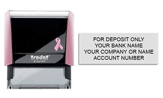 Endorse your checks with a quick and easy bank deposit self-inking Pink stamp. Customize up to 4 lines of text. Free shipping on orders over $100!