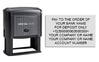 Endorse your checks with a quick and easy bank deposit self-inking Ideal stamp. Customize up to 7 lines of text. Free shipping on orders over $75!
