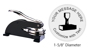 This Shiny Desk Seal has an impression size of 1-5/8" and features 5 lines of customizable text. Orders over $60 ship free!