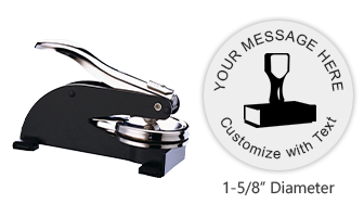 This Shiny Desk Embosser, Model ED has an impression size of 1-5/8" and features 5 lines of customizable text. Orders over $60 ship free!