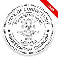 This professional engineer stamp for the state of Connecticut adheres to state regulations and provides top quality impressions. Orders over $75 ship free!