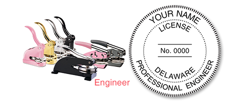 This professional engineer embosser for the state of Delaware adheres to state regulations and provides top quality impressions. Orders over $45 ship free!
