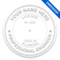 This professional engineer embosser for the state of Florida adheres to state regulations and provides top quality impressions. Orders over $75 ship free!