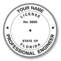 This professional engineer stamp for the state of Florida adheres to state regulations and provides top quality impressions. Orders over $45 ship free!