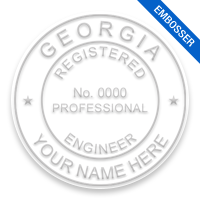 This professional engineer embosser for the state of Georgia adheres to state regulations and provides top quality impressions. Orders over $75 ship free!